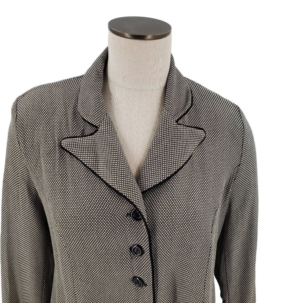 Vintage Motherhood Blazer Jacket Long Button Front Tie Black Size Medium - Picture 3 of 10